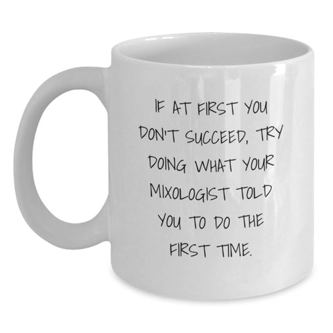 Image of Funny Mixologist Gifts from Men to Women, White Coffee Mug for Valentine's Unique Gifts - Main