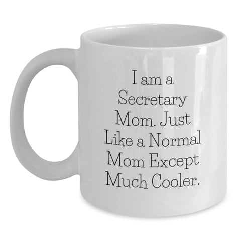 Image of Funny Secretary Gifts from Friends - White Coffee Mug for Secretary Mom - Christmas Unique Gifts - Main