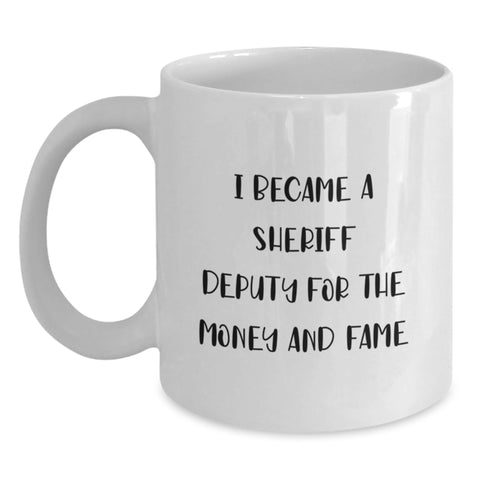 Image of Funny Sheriff Deputy Christmas White Coffee Mug Gifts for Men from Family - Main