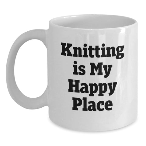 Image of Knitting Enthusiast Gifts Funny White Coffee Mugs for Knitting Lovers from Family and Friends - Main
