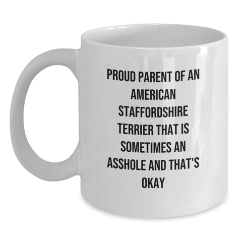 Image of Funny American Staffordshire Terrier Dog Gifts - White Coffee Mug for Proud Parents - Graduation Unique Gifts from Family, Friends, Coworkers - Main