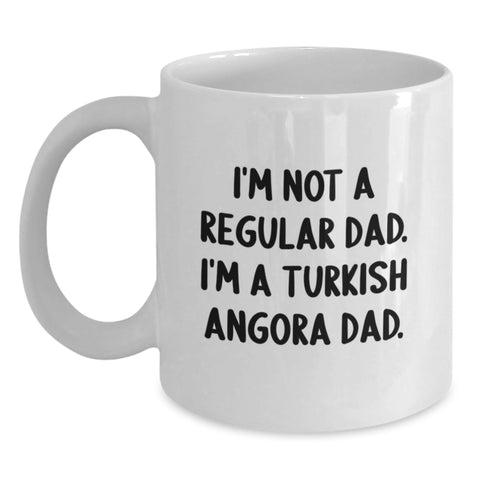 Image of Turkish Angora Cat Dad Gifts from Men to Friends, White Coffee Mug for Graduation Unique Unique Gifts - Main