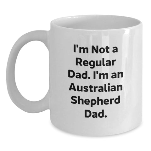 Image of Funny Australian Shepherd Dad White Coffee Mug Gifts for Australian Shepherd Dog Lovers from Friends or Family - Main