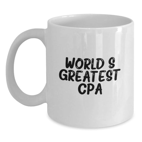 Image of World's Greatest Cpa Funny Gifts from Mom to CPA Graduation Unique White Coffee Mug, Perfect for CPA Exams and Office Decor - Main
