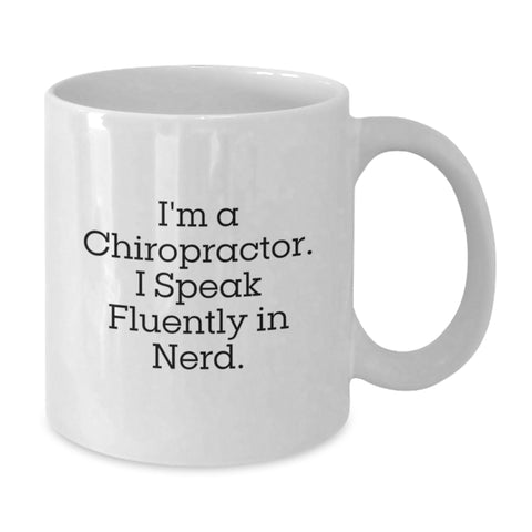 Image of Chiropractor Christmas Unique Gifts from Friends - Funny White Coffee Mug - I'm A Chiropractor I Speak Fluently In genius, Gifts for Chiropractor, Men, Women, Family - Additional