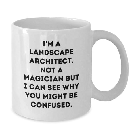 Image of Funny Quote Gifts from Men, Women, Friends, Coworkers, Family for Landscape Architect Valentine's Unique White Coffee Mugs - Additional