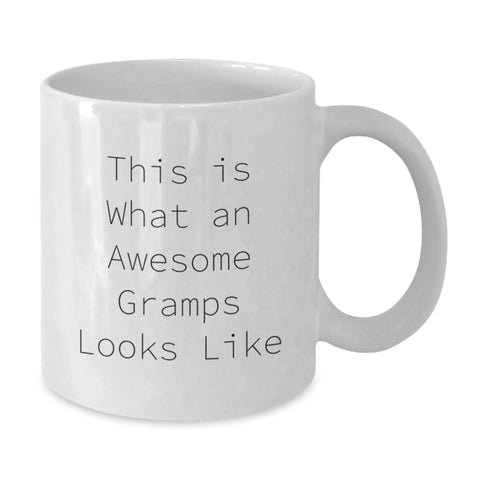 Image of Funny Gramps Gifts, White Coffee Mug for Birthday, This Is What An Awesome Gramps Looks Like - Additional
