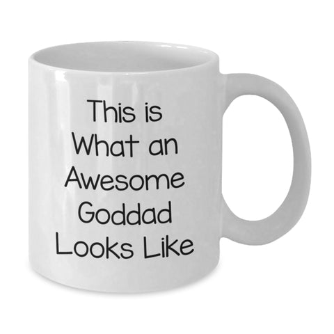 Image of Funny Goddad Gifts from Men for Birthday Unique Coffee Mugs White This Is What An Awesome Goddad Looks Like Ceramic - Additional