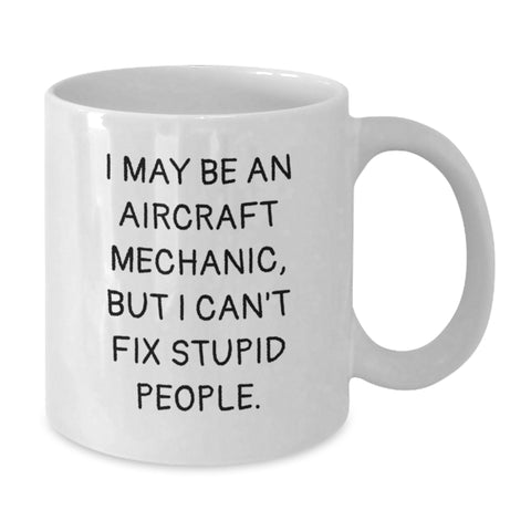 Image of Aircraft Mechanic Humor Gifts for Men from Friends - Funny White Coffee Mug - Additional