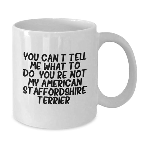 Image of Funny American Staffordshire Terrier Dog Gifts for Men from Women on Valentine's - White Coffee Mug - Additional
