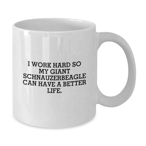 Image of Funny Giant Schnauzer Dog Gifts from Friends for Men and Women on Birthday - White Coffee Mug - Additional
