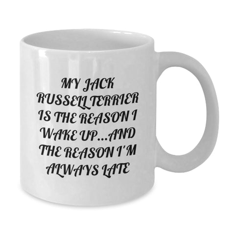 Image of Funny Jack Russell Terrier Dog Lover Gifts from Friends, Family, or Coworkers for Valentine's Unique Mugs, White Coffee Mug - Additional