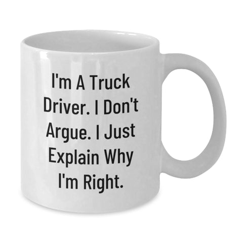 Image of Funny Truck Driver White Coffee Mug Gifts from Men for Friends Christmas Unique - Additional