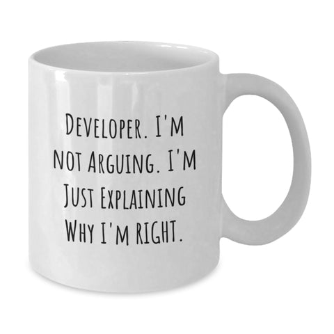 Image of Funny Developer Quote Gifts for Him from Friends on Birthday Unique White Coffee Mug - Additional