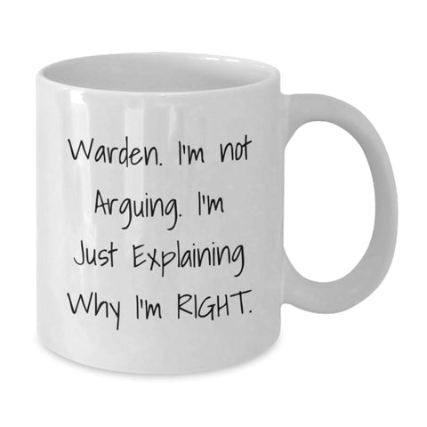 Image of Funny Warden Gifts for Friends, White Coffee Mug, Unique Christmas Unique Gifts from Men, Women, Family - Additional