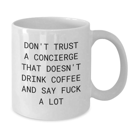 Image of Funny Concierge Gifts, White Coffee Mug, Valentine's Unique Gifts from Friends to Concierge - Additional