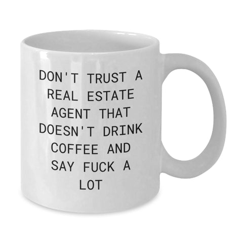 Image of Funny Real Estate Agent Gifts, White Coffee Mug for Graduation, Gifts from Men, Gifts for Real Estate Agents Who Love Coffee - Additional