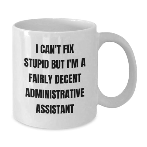 Image of Funny Administrative Assistant White Coffee Mug Gifts for Boss Christmas Unique Presents from Coworkers - Additional