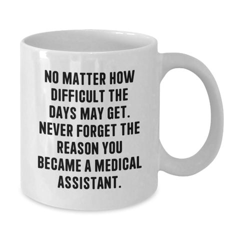 Image of Funny Medical Assistant Gifts White Coffee Mug Never Forget Your Reason White Ceramic 11oz 15oz - Additional