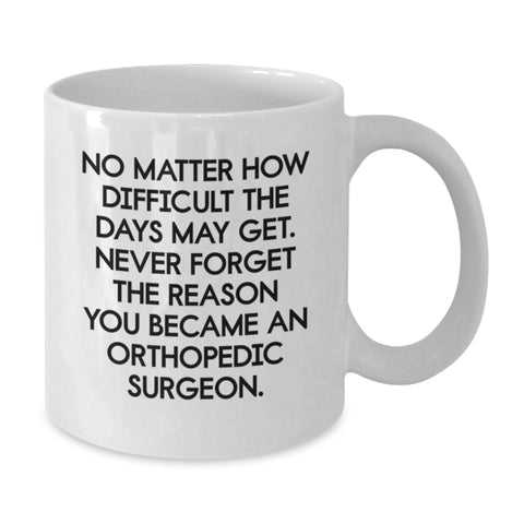 Image of Funny Inspirational Gift for Orthopedic Surgeon Men White Coffee Mug Never Forget Reason Became - Gifts from Family - Additional