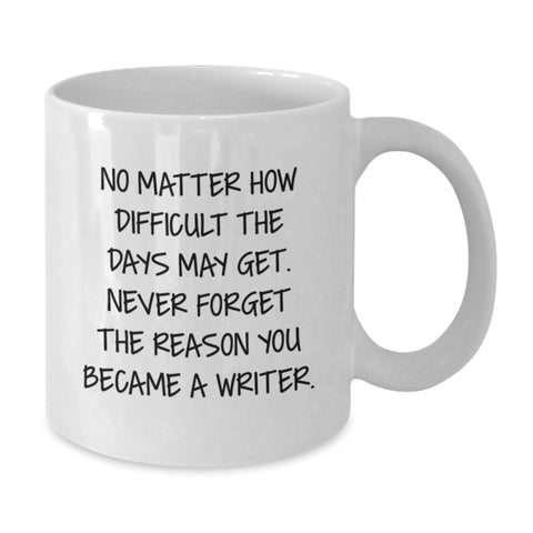 Image of Writer Inspirational Quote Funny White Coffee Mug Gifts for Him from Family, 11oz or 15oz Ceramic Mug for Writer Friends, Christmas Unique Gifts - Additional