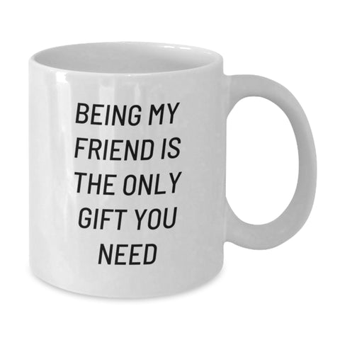 Image of Funny White Coffee Mugs Gifts from Friends for Friends Being My Friend Is The Only Gift You Need - Additional