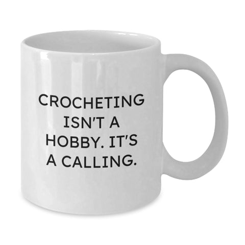 Image of Funny Inspirational Gifts for Crocheting Lovers, White Coffee Mug, White Color, Christmas Unique Gifts from Friends to Crocheting Friends - Additional