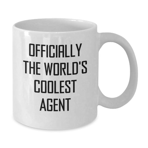 Image of Funny Agent Gifts from Friends Christmas Unique Gifts - Officially The World's Coolest Agent White Coffee Mug for Agent - Additional