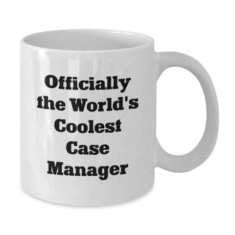 Image of Funny Case Manager Gifts for Men - Officially The World's Coolest Case Manager White Coffee Mug, Valentine's Unique - Additional