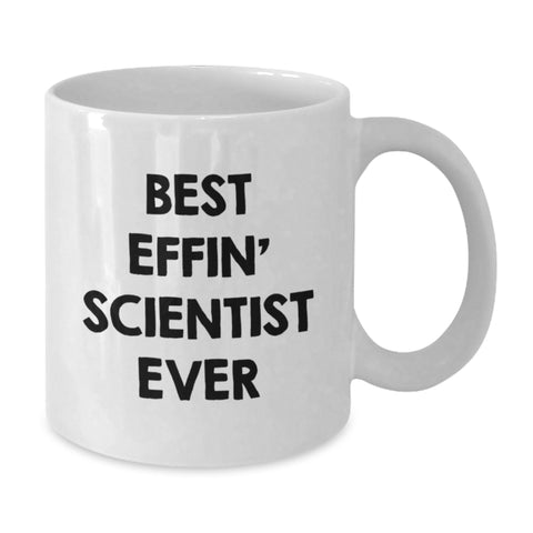 Image of Funny Scientist Gifts for Him, Best Effin' Scientist Ever Quote, White Coffee Mug, Perfect Birthday Present from Friends, 11oz or 15oz Capacity, Ceramic, Microwave and Dishwasher Safe - Additional