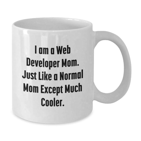 Image of Funny Web Developer Mom Gifts from Family - White Coffee Mug, 11oz or 15oz Capacity, Ceramic Material - Additional