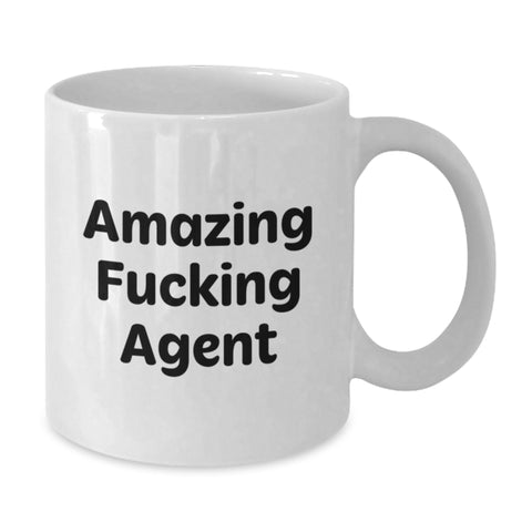 Image of Funny Agent White Coffee Mug, Agent Gifts for Men, Unique Graduation Gifts from Family, Humorous Quote - Additional