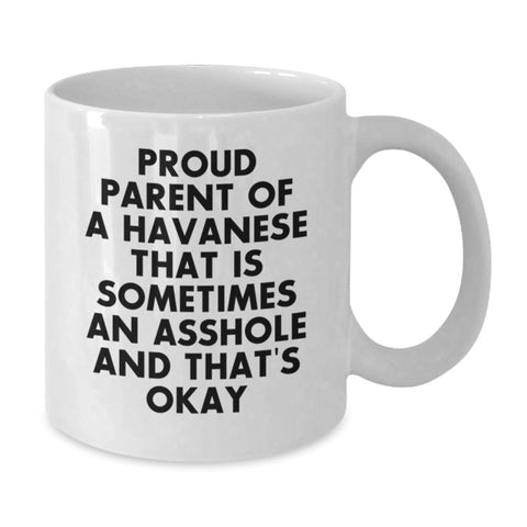 Image of Funny Havanese Dog Gifts from Friends - Proud Parent of a Havanese White Coffee Mug, Birthday Unique Presents for Havanese Dog Lovers - Additional