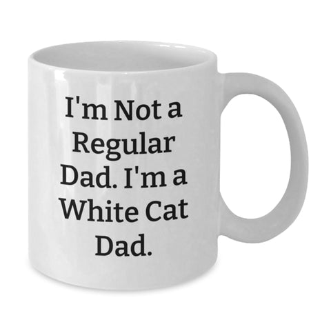 Image of Funny White Cat Dad Gifts for Men Friends Family Graduation Unique White Coffee Mugs from Dad Gifts - Additional