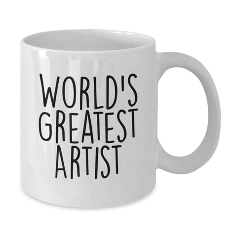 Image of Funny Artist Gifts from Friends for Graduation - White Coffee Mug with 'World's Greatest Artist' Quote - Additional