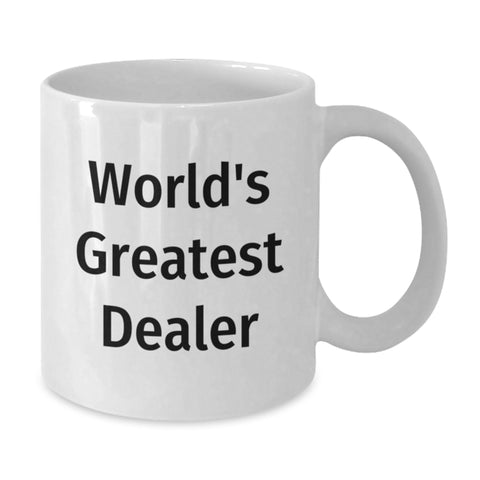 Image of Funny White Coffee Mug Gifts from Friends for World's Greatest Dealer Christmas Unique Presents - Additional