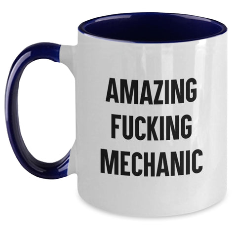 Image of Funny Mechanic Gifts from Friends, Unique Two Tone Coffee Mug for Mechanic, Amazing Quote for Graduation - Main