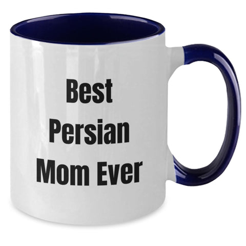 Image of Funny Persian Cat Gift for Mom, Best Mom Ever, Two Tone Coffee Mug for Valentine's - Additional