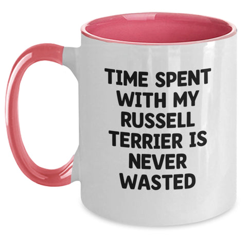 Image of Russell Terrier Dog Lovers Funny Gifts from Friends for Valentine's Two Tone Coffee Mug - Main