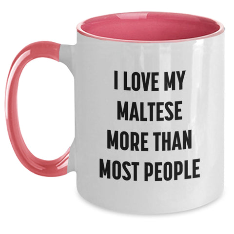 Image of Maltese Dog Lover Funny Gifts from Friends, Maltese Dog Enthusiasts Two Tone Coffee Mugs for Him, Her, Birthday Unique Gifts - Main