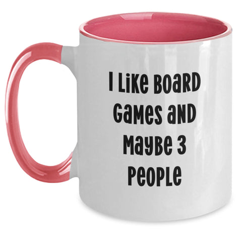Image of Funny Board Games Gifts from Friends Two Tone Coffee Mug I Like Board Games And Maybe 3 People - Main