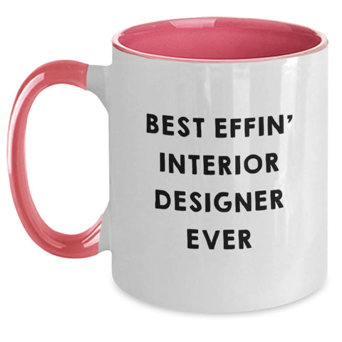 Image of Funny Christmas Unique Gifts from Friends to Interior Designers - Two Tone Coffee Mugs - Best Effin' Interior Designer Ever - Main
