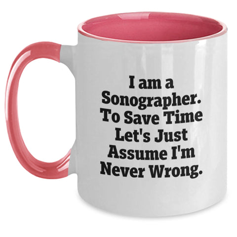 Image of Funny Sonographer Gifts from Family for Sonographer Friends on Mother's Day Unique Two Tone Coffee Mug - Main