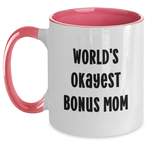 Image of Funny Bonus Mom Gifts from Men to World's Okayest Bonus Mom - Main
