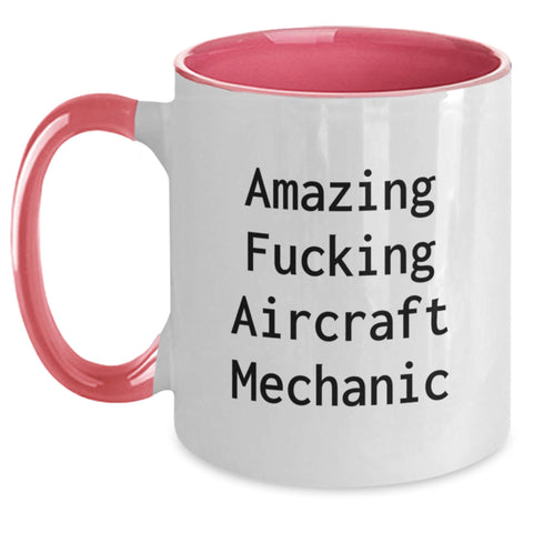 Image of Funny Gifts for Aircraft Mechanic, Two Tone Coffee Mug for Graduation Unique Gifts, Amazing 'F--king' Aircraft Mechanic Mugs from Men to Friends - Main