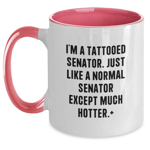 Image of Funny Senator Gifts from Friends, Two Tone Coffee Mug for Senator, Graduation Unique Gifts - Main