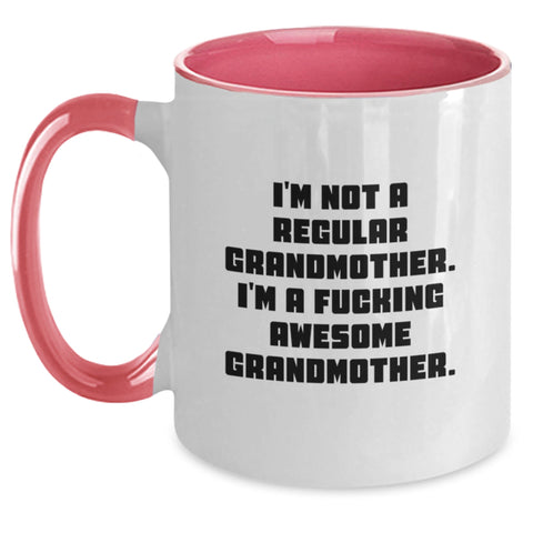 Image of Funny Grandmother Gifts - I'm Not A Regular Grandmother. I'm A F--king Awesome Grandmother. Two Tone Coffee Mug, Gifts from Men to Grandmother, Unique Graduation Gifts for Her - Main