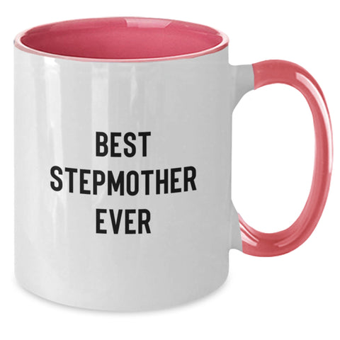 Image of Funny Stepmother Gifts - Best Stepmother Ever Two Tone Coffee Mug, Gifts from Men, Women, Friends, Coworkers, Family, Gifts for Stepmother Birthday Unique Present - Additional