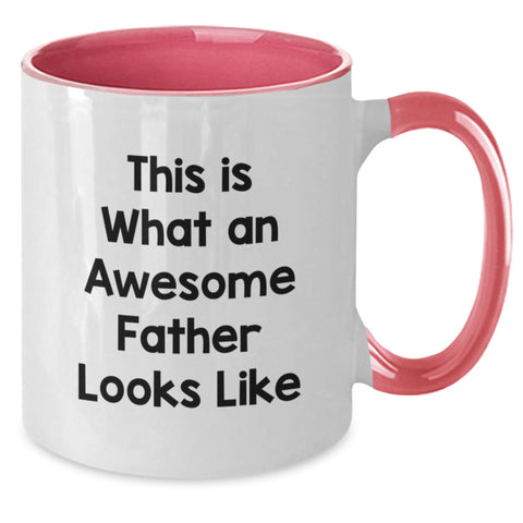 Image of Funny Two Tone Coffee Mug Gifts for Father, This Is What An Awesome Father Looks Like, Birthday Unique Gifts from Dad - Additional