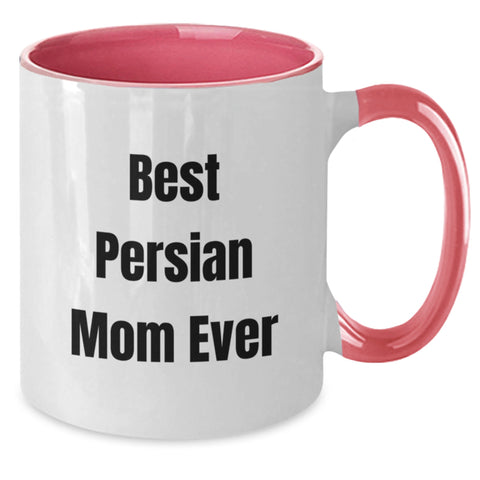Image of Funny Persian Cat Gift for Mom, Best Mom Ever, Two Tone Coffee Mug for Valentine's - Additional